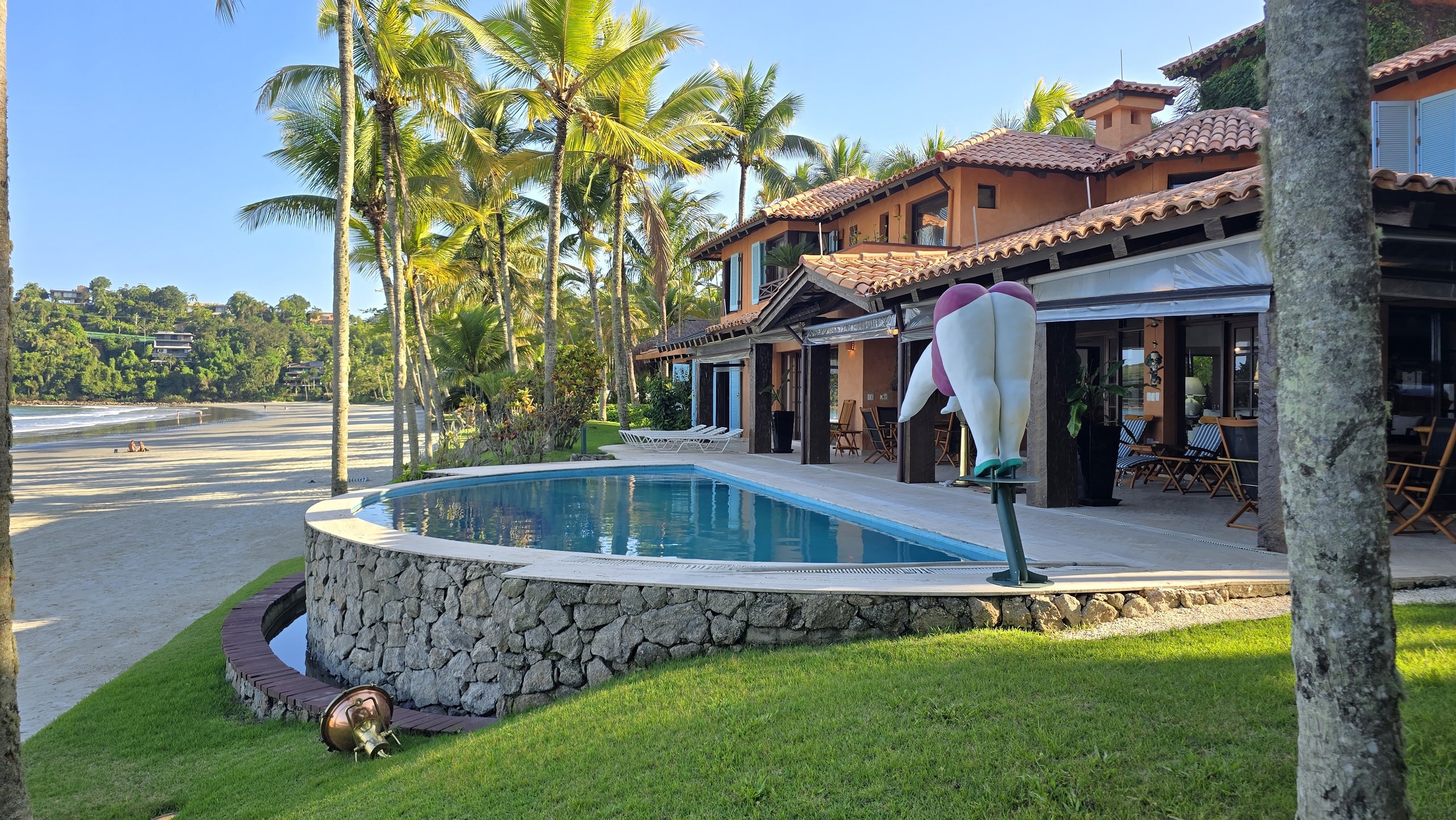 Casa Pé na Areia Aluguel Condominio Iporanga Guarujá