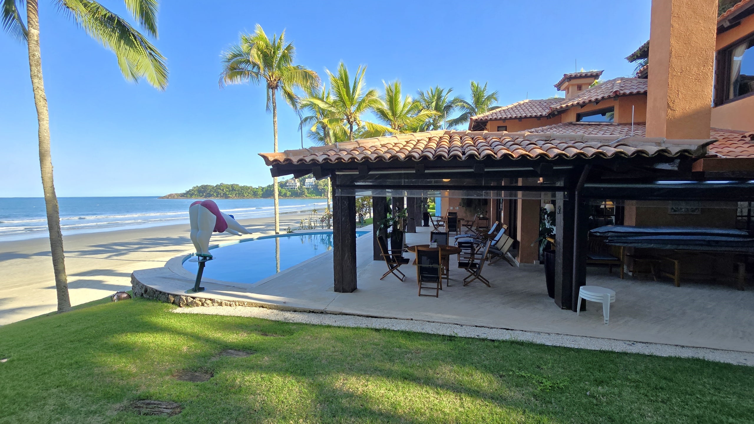 Casa Pé na Areia Aluguel Condominio Iporanga Guarujá