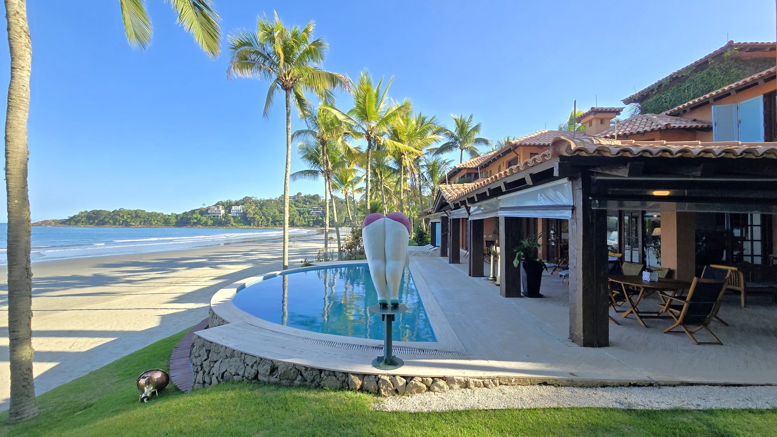 Casa Pé na Areia Aluguel Condominio Iporanga Guarujá